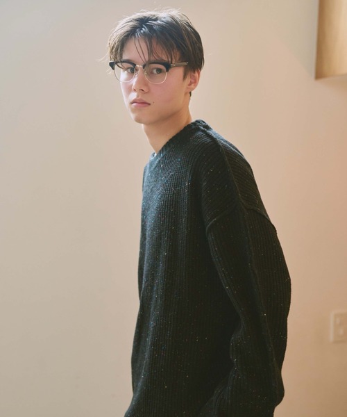 BROKEN BASE（ブロークンベース）の「ドローコードカラーネップインサイドアウトニット（ニット/セーター・メンズ・ネイビー/ブラック系/ブラウン系/カーキ/チャコールグレー/ブルー/ベージュ・SMALL/MEDIUM/LARGE）」の11枚目の写真