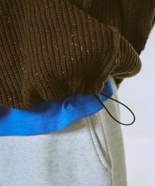 BROKEN BASE（ブロークンベース）の「ドローコードカラーネップインサイドアウトニット（ニット/セーター・メンズ・ネイビー/ブラック系/ブラウン系/カーキ/チャコールグレー/ブルー/ベージュ・SMALL/MEDIUM/LARGE）」の22枚目の写真
