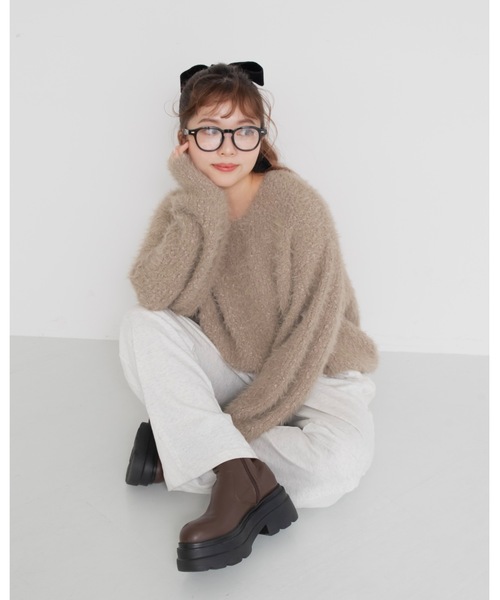 JUMELLE(ジュメロ)の「fuzzy knit(ニット/セーター・レディース・アイボリー/グレイッシュベージュ・MEDIUM)」の21枚目の写真