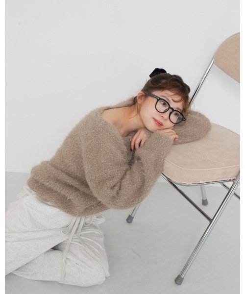 JUMELLE(ジュメロ)の「fuzzy knit(ニット/セーター・レディース・アイボリー/グレイッシュベージュ・MEDIUM)」の20枚目の写真