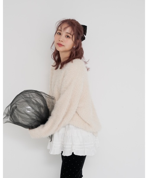 JUMELLE(ジュメロ)の「fuzzy knit(ニット/セーター・レディース・アイボリー/グレイッシュベージュ・MEDIUM)」の5枚目の写真