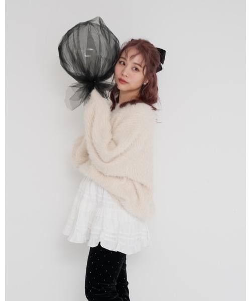JUMELLE(ジュメロ)の「fuzzy knit(ニット/セーター・レディース・アイボリー/グレイッシュベージュ・MEDIUM)」の3枚目の写真