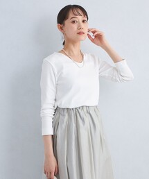 green label relaxing | ベーシック フライス Vネック プルオーバー カットソー(Tシャツ/カットソー)