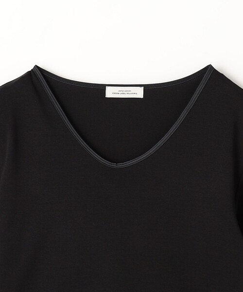 green label relaxing（グリーンレーベルリラクシング）の「ベーシック フライス Vネック プルオーバー カットソー（Tシャツ/カットソー・レディース・オフホワイト/ブラック・FREE）」の17枚目の写真