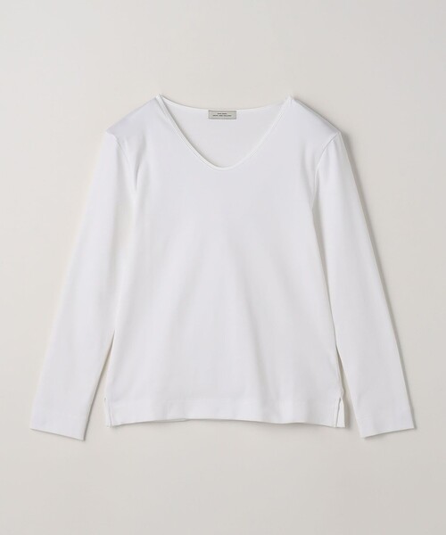 green label relaxing（グリーンレーベルリラクシング）の「ベーシック フライス Vネック プルオーバー カットソー（Tシャツ/カットソー・レディース・オフホワイト/ブラック・FREE）」の21枚目の写真