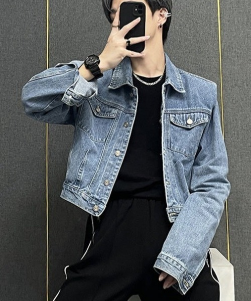 Otte(オッテ)の「クロップドデニムジャケット(デニムジャケット・メンズ・ブルー・LARGE/MEDIUM)」の9枚目の写真