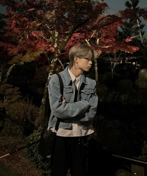Otte(オッテ)の「クロップドデニムジャケット(デニムジャケット・メンズ・ブルー・LARGE/MEDIUM)」の2枚目の写真