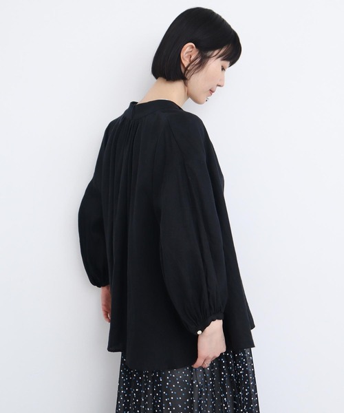 l'atelier du savon(アトリエドサボン)の「麻ウイングカラーブラウス(シャツ/ブラウス・レディース・ピンク/グリーン/チェック/ブラック・FREE)」の9枚目の写真