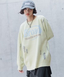 PAGEBOY | ロゴダメージニットプルオーバー(ニット/セーター)