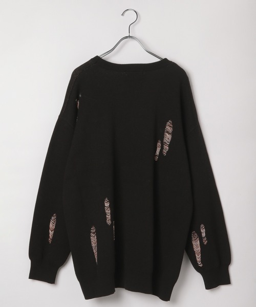 PAGEBOY（ページボーイ）の「ロゴダメージニットプルオーバー（ニット/セーター・レディース・オフホワイト/ブラック/イエロー系その他・FREE）」の5枚目の写真