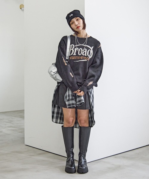 PAGEBOY（ページボーイ）の「ロゴダメージニットプルオーバー（ニット/セーター・レディース・オフホワイト/ブラック/イエロー系その他・FREE）」の19枚目の写真