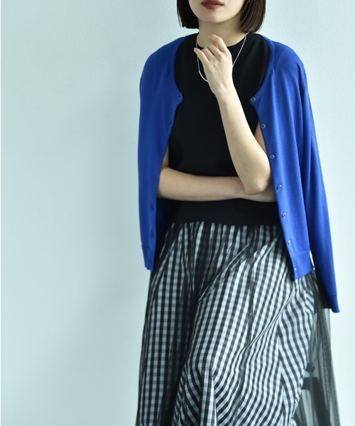 INTERPLANET（インタープラネット）の「【接触冷感・ＵＶ】クルーカーディガン（カーディガン/ボレロ・レディース・ブラック/イエロー/ブルー/グレー/オフホワイト・FREE）」の6枚目の写真