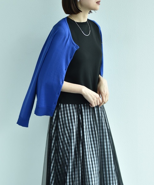 INTERPLANET（インタープラネット）の「【接触冷感・ＵＶ】クルーカーディガン（カーディガン/ボレロ・レディース・ブラック/イエロー/ブルー/グレー/オフホワイト・FREE）」の7枚目の写真