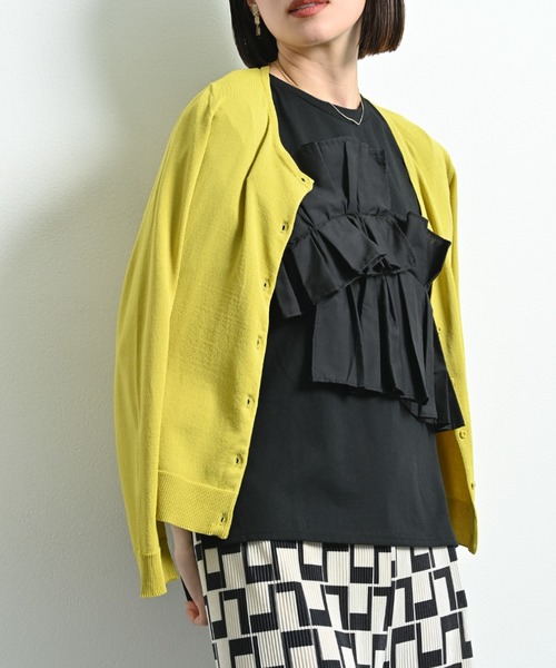 INTERPLANET（インタープラネット）の「【接触冷感・ＵＶ】クルーカーディガン（カーディガン/ボレロ・レディース・ブラック/イエロー/ブルー/グレー/オフホワイト・FREE）」の10枚目の写真