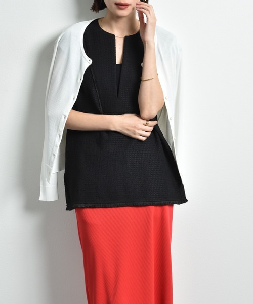 INTERPLANET（インタープラネット）の「【接触冷感・ＵＶ】クルーカーディガン（カーディガン/ボレロ・レディース・ブラック/イエロー/ブルー/グレー/オフホワイト・FREE）」の12枚目の写真