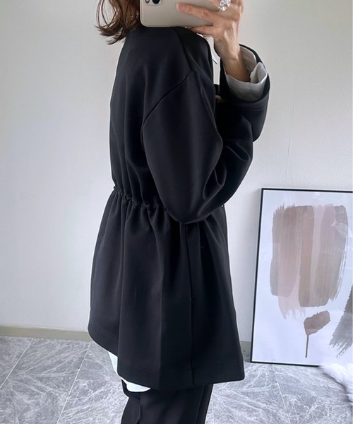 オケージョンにも◎】ダンボールノーカラーミドルコート Emma Taylor