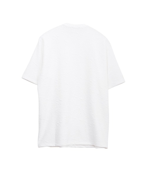 HIGH STREET（ハイストリート）の「HIGH STREET∴ウォールふくれジャカード半袖クルーネックカットソー（Tシャツ/カットソー・メンズ・ホワイト/ブラック・LL/L/M）」の6枚目の写真