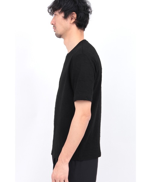 HIGH STREET（ハイストリート）の「HIGH STREET∴ウォールふくれジャカード半袖クルーネックカットソー（Tシャツ/カットソー・メンズ・ホワイト/ブラック・LL/L/M）」の12枚目の写真
