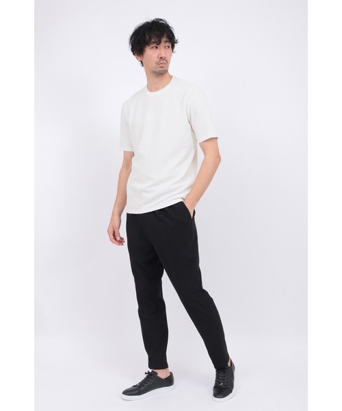 HIGH STREET（ハイストリート）の「HIGH STREET∴ウォールふくれジャカード半袖クルーネックカットソー（Tシャツ/カットソー・メンズ・ホワイト/ブラック・LL/L/M）」の10枚目の写真