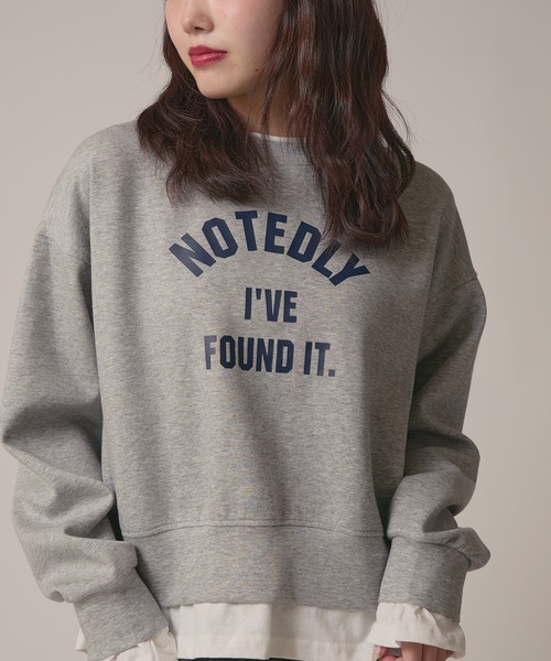 BLANK (ブランク)の「Layered Logo Sweat / 重ね着風ロゴスウェット 夏物 夏服(スウェット・レディース・ネイビー/グレー/ナチュラル・FREE)」の2枚目の写真