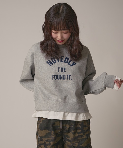 BLANK (ブランク)の「Layered Logo Sweat / 重ね着風ロゴスウェット 夏物 夏服(スウェット・レディース・ネイビー/グレー/ナチュラル・FREE)」の13枚目の写真