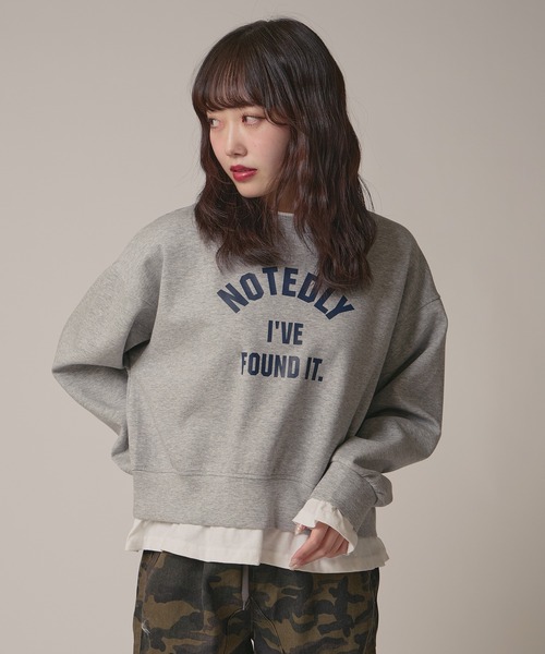 BLANK (ブランク)の「Layered Logo Sweat / 重ね着風ロゴスウェット 夏物 夏服(スウェット・レディース・ネイビー/グレー/ナチュラル・FREE)」の14枚目の写真