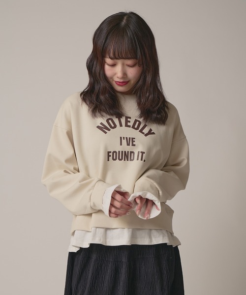 BLANK (ブランク)の「Layered Logo Sweat / 重ね着風ロゴスウェット 夏物 夏服(スウェット・レディース・ネイビー/グレー/ナチュラル・FREE)」の18枚目の写真