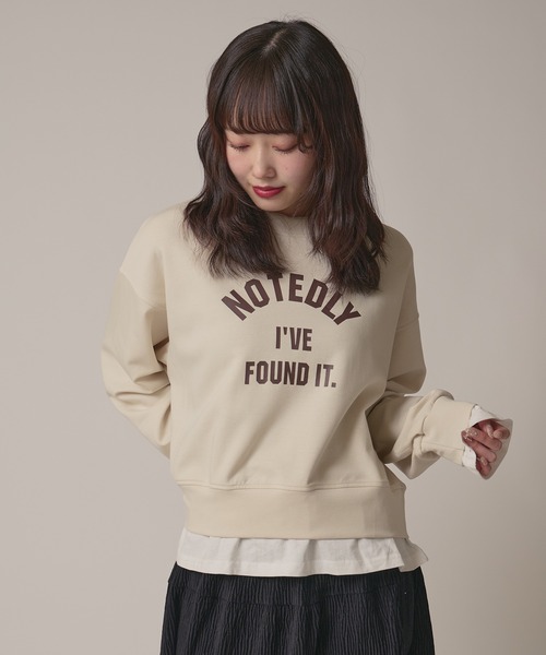 BLANK (ブランク)の「Layered Logo Sweat / 重ね着風ロゴスウェット 夏物 夏服(スウェット・レディース・ネイビー/グレー/ナチュラル・FREE)」の19枚目の写真