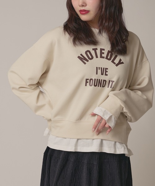 BLANK (ブランク)の「Layered Logo Sweat / 重ね着風ロゴスウェット 夏物 夏服(スウェット・レディース・ネイビー/グレー/ナチュラル・FREE)」の20枚目の写真