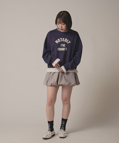 BLANK (ブランク)の「Layered Logo Sweat / 重ね着風ロゴスウェット 夏物 夏服(スウェット・レディース・ネイビー/グレー/ナチュラル・FREE)」の11枚目の写真
