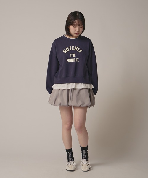 BLANK (ブランク)の「Layered Logo Sweat / 重ね着風ロゴスウェット 夏物 夏服(スウェット・レディース・ネイビー/グレー/ナチュラル・FREE)」の10枚目の写真