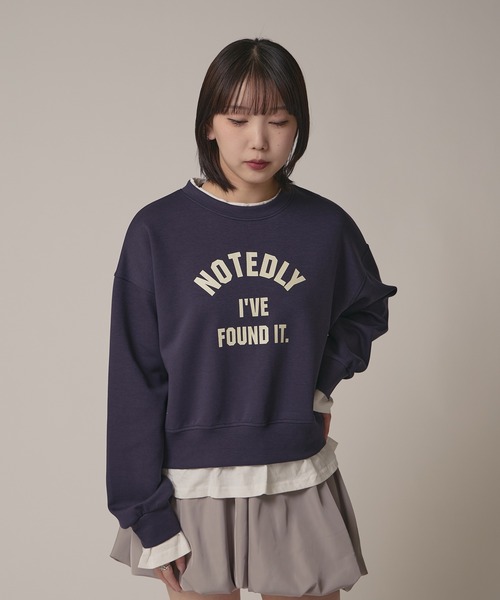 BLANK (ブランク)の「Layered Logo Sweat / 重ね着風ロゴスウェット 夏物 夏服(スウェット・レディース・ネイビー/グレー/ナチュラル・FREE)」の21枚目の写真