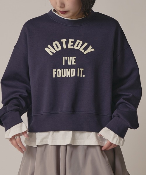 BLANK (ブランク)の「Layered Logo Sweat / 重ね着風ロゴスウェット 夏物 夏服(スウェット・レディース・ネイビー/グレー/ナチュラル・FREE)」の22枚目の写真