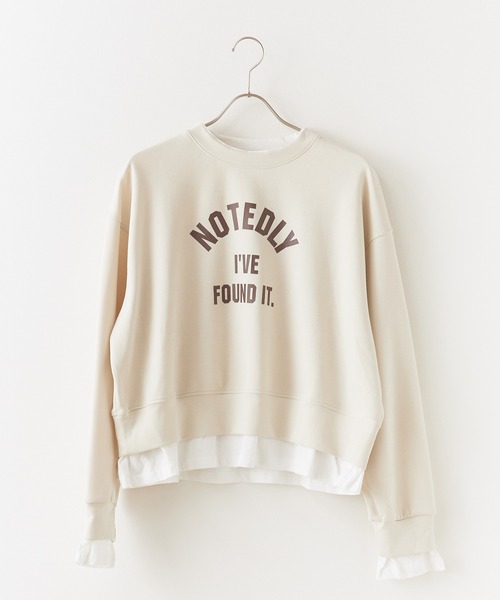 BLANK (ブランク)の「Layered Logo Sweat / 重ね着風ロゴスウェット 夏物 夏服(スウェット・レディース・ネイビー/グレー/ナチュラル・FREE)」の17枚目の写真