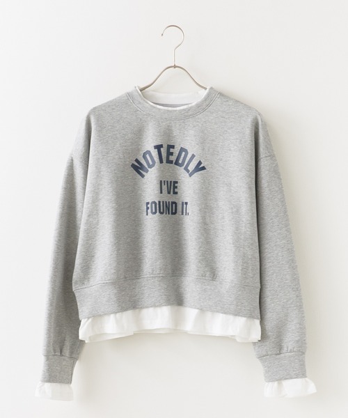 BLANK (ブランク)の「Layered Logo Sweat / 重ね着風ロゴスウェット 夏物 夏服(スウェット・レディース・ネイビー/グレー/ナチュラル・FREE)」の12枚目の写真