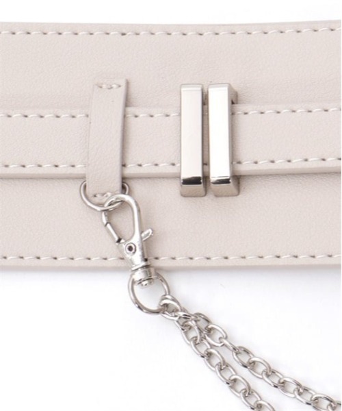 axes femme（アクシーズファム）の「チェーン付き太幅合皮ベルト（ベルト・レディース・ブラック/グレー・FREE）」の20枚目の写真