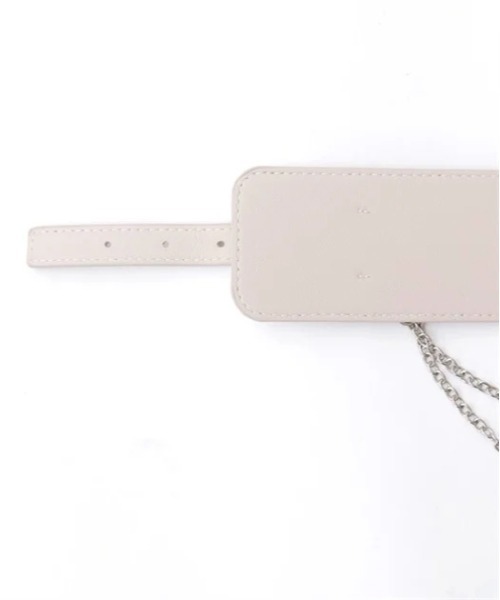 axes femme（アクシーズファム）の「チェーン付き太幅合皮ベルト（ベルト・レディース・ブラック/グレー・FREE）」の9枚目の写真