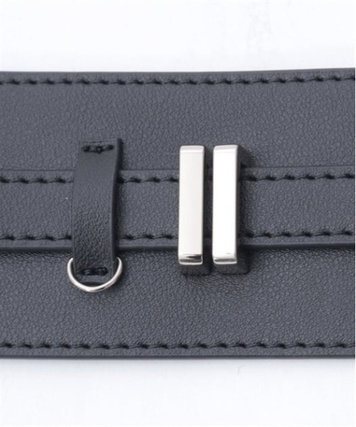 axes femme（アクシーズファム）の「チェーン付き太幅合皮ベルト（ベルト・レディース・ブラック/グレー・FREE）」の5枚目の写真