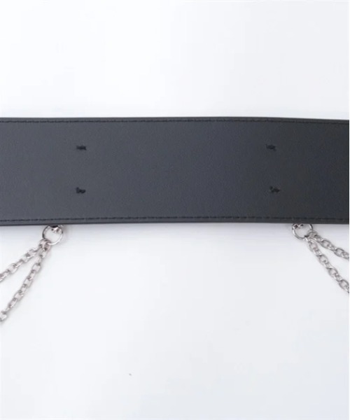 axes femme（アクシーズファム）の「チェーン付き太幅合皮ベルト（ベルト・レディース・ブラック/グレー・FREE）」の7枚目の写真