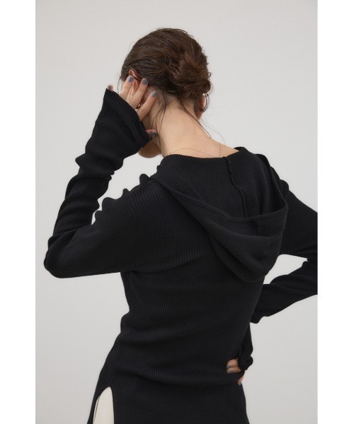 crie conforto（クリーコンフォルト）の「バラクラバニットプルオーバー　冬服 / フードあり（ニット/セーター・レディース・オフホワイト/グレー/ブラック・FREE）」の12枚目の写真