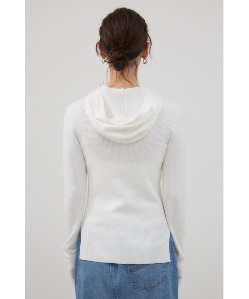 crie conforto（クリーコンフォルト）の「バラクラバニットプルオーバー　冬服 / フードあり（ニット/セーター・レディース・オフホワイト/グレー/ブラック・FREE）」の4枚目の写真