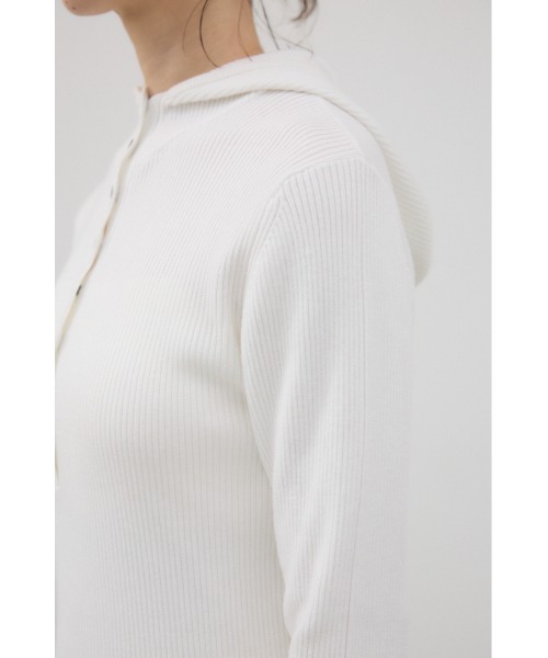 crie conforto（クリーコンフォルト）の「バラクラバニットプルオーバー　冬服 / フードあり（ニット/セーター・レディース・オフホワイト/グレー/ブラック・FREE）」の7枚目の写真