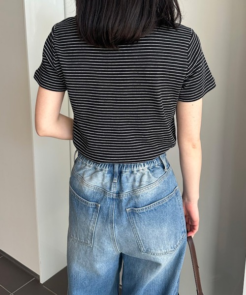 U.S. POLO ASSN.(ユーエスポロアッスン)の「【U.S.POLO ASSN.】 華奢見えコンパクトスムースTシャツ(Tシャツ/カットソー・レディース・サックスブルー/ホワイト/ピンク/ブラック×ホワイト/ネイビー・S/M/L/LL)」の18枚目の写真