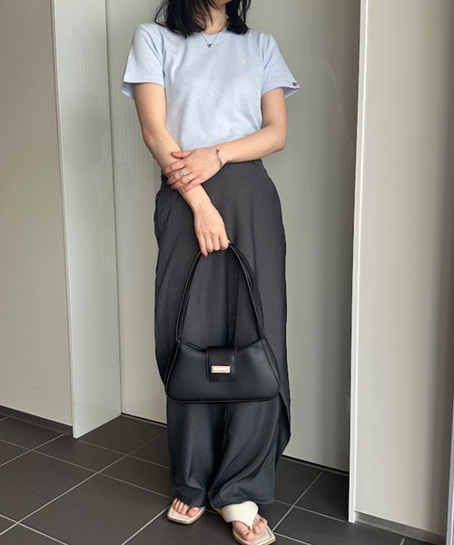 U.S. POLO ASSN.(ユーエスポロアッスン)の「【U.S.POLO ASSN.】 華奢見えコンパクトスムースTシャツ(Tシャツ/カットソー・レディース・サックスブルー/ホワイト/ピンク/ブラック×ホワイト/ネイビー・S/M/L/LL)」の14枚目の写真