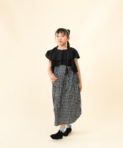 unica(ユニカ)の「カーデ付きチェック柄ウェーブラインワンピース(ワンピース・キッズ・レッド/ブラック・L/M/S/XL)」の19枚目の写真