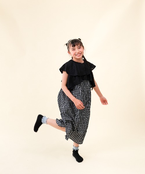 unica(ユニカ)の「カーデ付きチェック柄ウェーブラインワンピース(ワンピース・キッズ・レッド/ブラック・L/M/S/XL)」の21枚目の写真