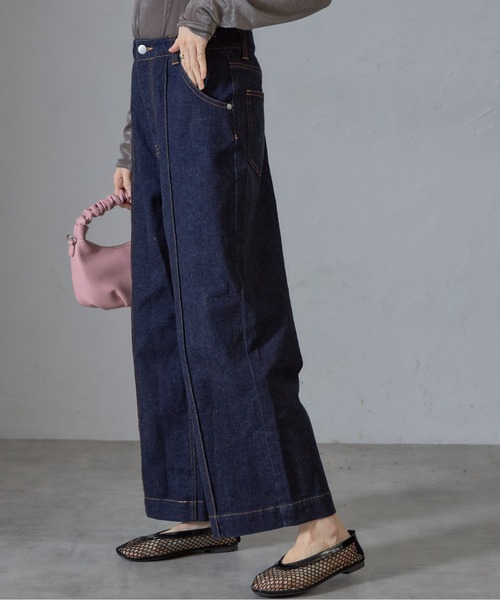 NOONOZ*日本未*スターデザイン/ウォッシュド ワイドレッグデニム セール】【ZOZO限定】ワイドレッグデニムパンツ（デニムパンツ