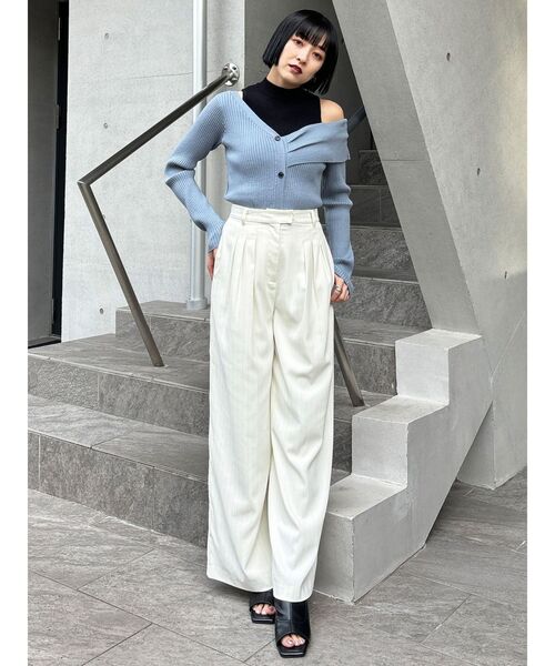 MURUA（ムルーア）の「レイヤードライクアシメニット（ニット/セーター・レディース・モカ/ブラック/ブルー・FREE）」の13枚目の写真