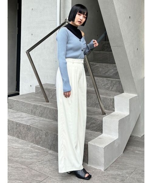 MURUA（ムルーア）の「レイヤードライクアシメニット（ニット/セーター・レディース・モカ/ブラック/ブルー・FREE）」の14枚目の写真