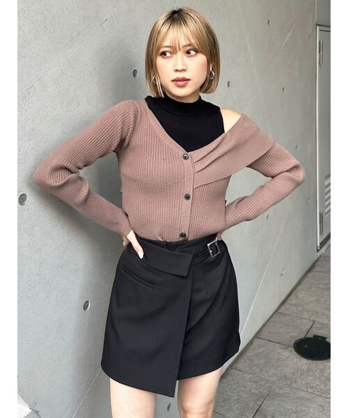 MURUA（ムルーア）の「レイヤードライクアシメニット（ニット/セーター・レディース・モカ/ブラック/ブルー・FREE）」の15枚目の写真